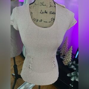 NWT Shinmery Light Pink Short Sleeve Knit Top